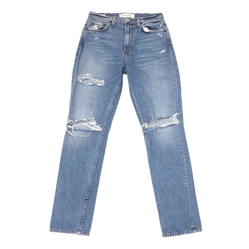 Reformation Julia High Cigarette Jean Distressed Women's Size 27
